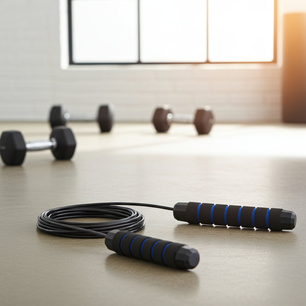 Corde à Sauter Lestée Ajustable — Câble Acier, Roulement à Billes